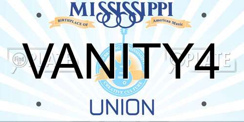 VANITY4 Mississippi License Plate