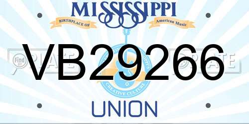 VB29266 Mississippi License Plate