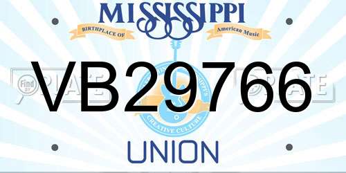 VB29766 Mississippi License Plate