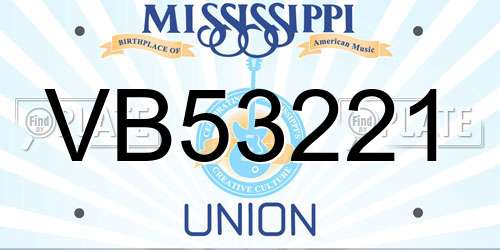 VB53221 Mississippi License Plate