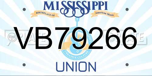 VB79266 Mississippi License Plate