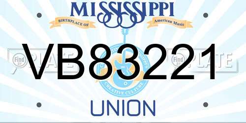 VB83221 Mississippi License Plate