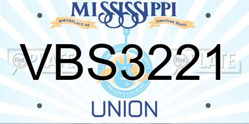 VBS3221 Mississippi License Plate