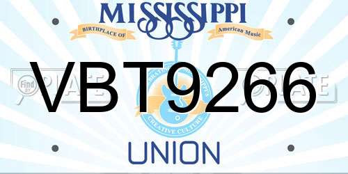 VBT9266 Mississippi License Plate