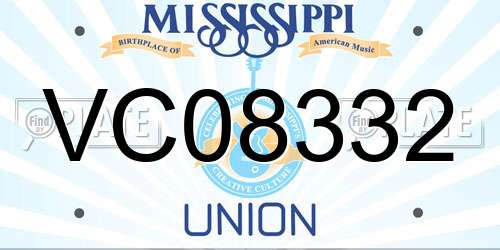 VC08332 Mississippi License Plate