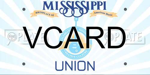 VCARD Mississippi License Plate