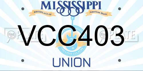 VCC403 Mississippi License Plate
