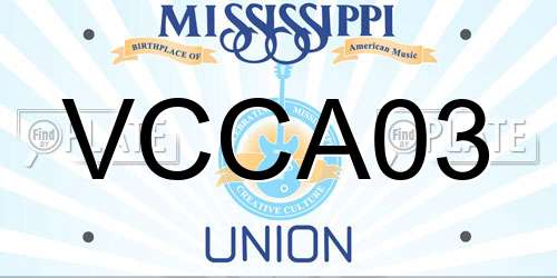 VCCA03 Mississippi License Plate