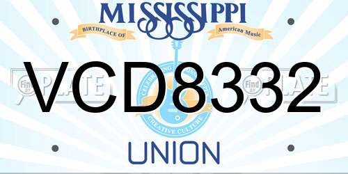 VCD8332 Mississippi License Plate