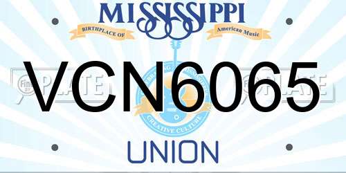 VCN6065 Mississippi License Plate