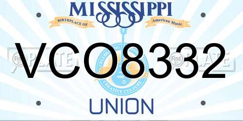VCO8332 Mississippi License Plate