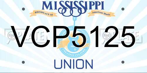 VCP5125 Mississippi License Plate