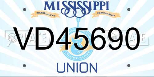 VD45690 Mississippi License Plate
