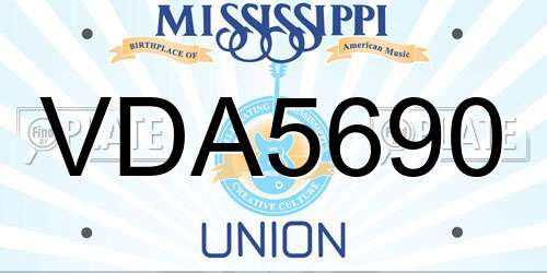 VDA5690 Mississippi License Plate