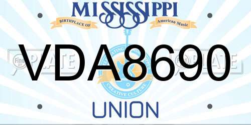 VDA8690 Mississippi License Plate