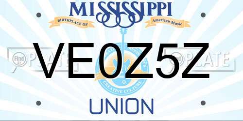 VE0Z5Z Mississippi License Plate