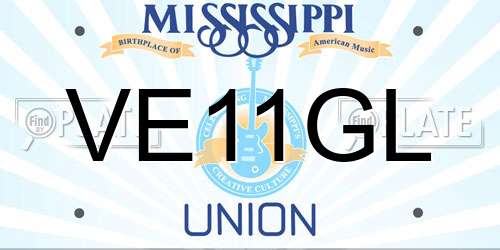 VE11GL Mississippi License Plate