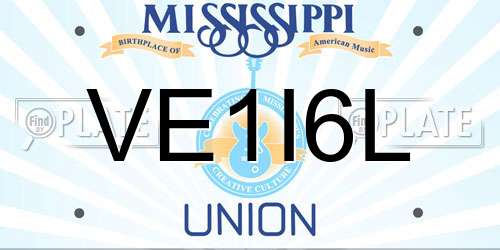 VE1I6L Mississippi License Plate