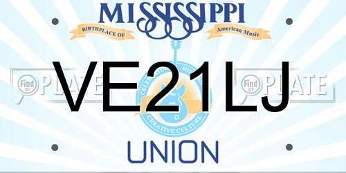 VE21LJ Mississippi License Plate