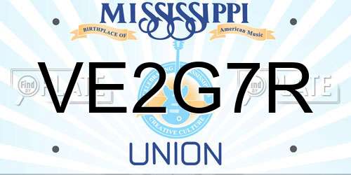 VE2G7R Mississippi License Plate