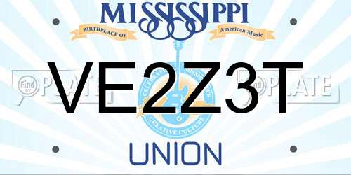 VE2Z3T Mississippi License Plate