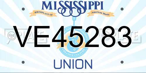 VE45283 Mississippi License Plate