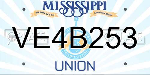 VE4B253 Mississippi License Plate