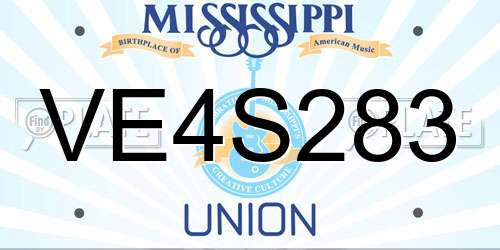 VE4S283 Mississippi License Plate