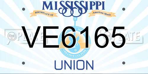 VE6165 Mississippi License Plate