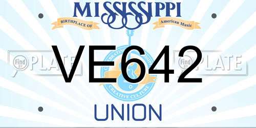 VE642 Mississippi License Plate