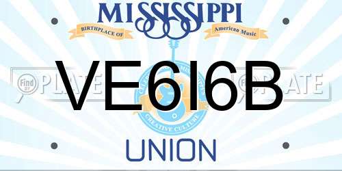 VE6I6B Mississippi License Plate