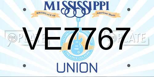 VE7767 Mississippi License Plate