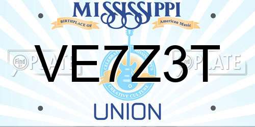 VE7Z3T Mississippi License Plate