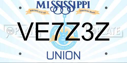VE7Z3Z Mississippi License Plate