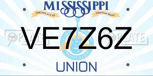 VE7Z6Z Mississippi License Plate