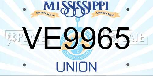 VE9965 Mississippi License Plate