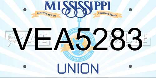 VEA5283 Mississippi License Plate