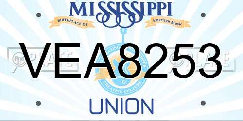 VEA8253 Mississippi License Plate