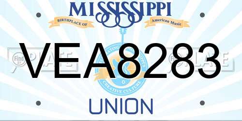 VEA8283 Mississippi License Plate