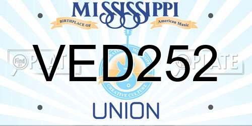 VED252 Mississippi License Plate