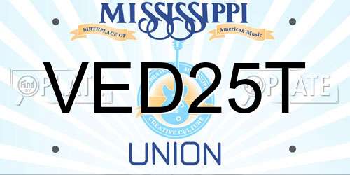 VED25T Mississippi License Plate
