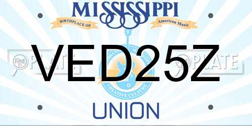 VED25Z Mississippi License Plate