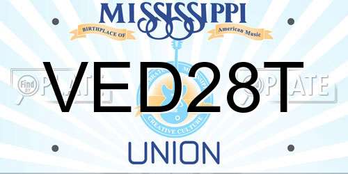 VED28T Mississippi License Plate