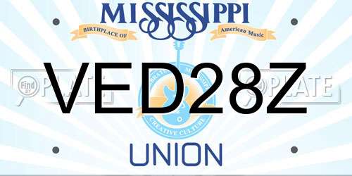 VED28Z Mississippi License Plate