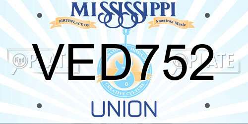VED752 Mississippi License Plate