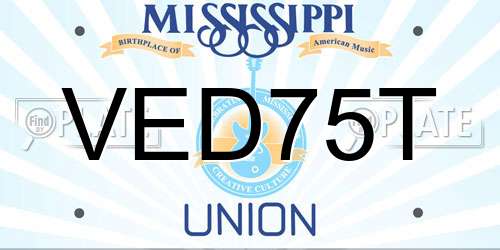 VED75T Mississippi License Plate