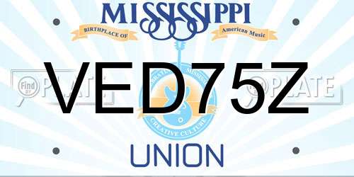 VED75Z Mississippi License Plate