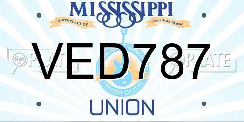 VED787 Mississippi License Plate