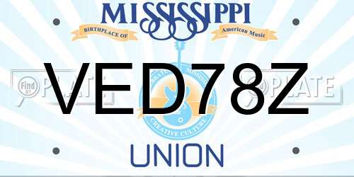VED78Z Mississippi License Plate
