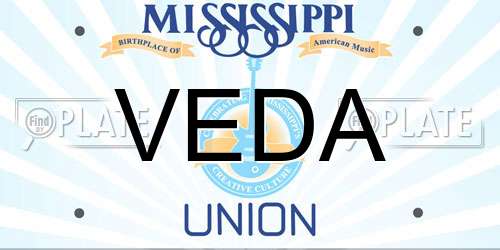 VEDA Mississippi License Plate